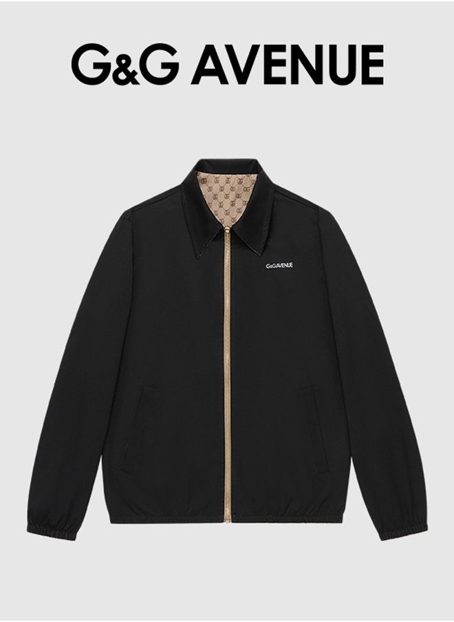 G&G AVENUE Spring and autumn Men's front zippered golf jacket Oversized casual high neck jacket with pockets for fashionable office  - Image 2