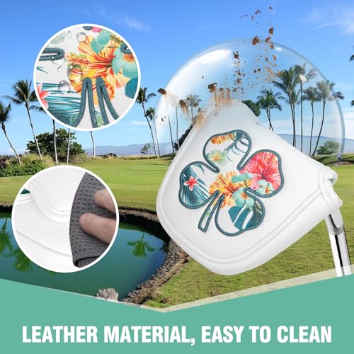 BAIRBRE Golf Putter Covers Mallet Putter Headcover Blade Putter Cover Golf Club Covers with with Magnetic for Most Brand (Mallet Putter 1/White) - Image 3