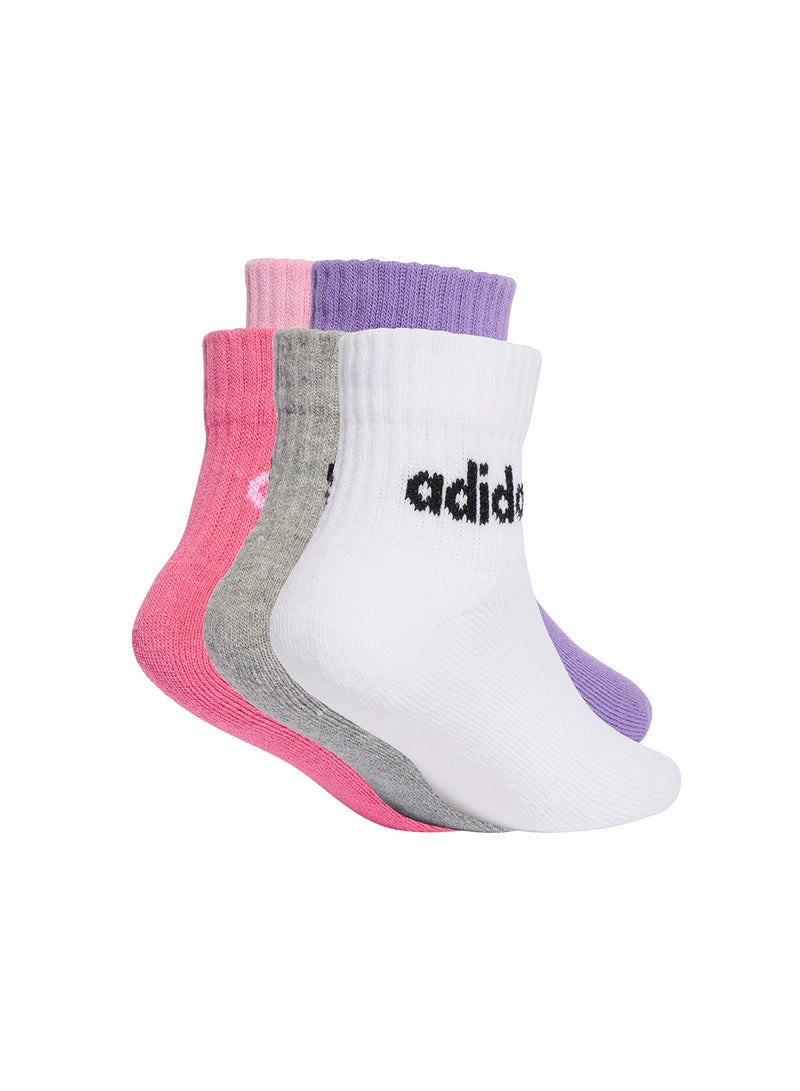 Adidas Kids 5 Pack Ankel Linear Socks  - Image 2