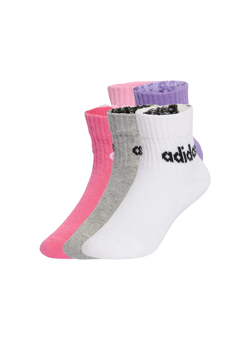 Adidas Kids 5 Pack Ankel Linear Socks