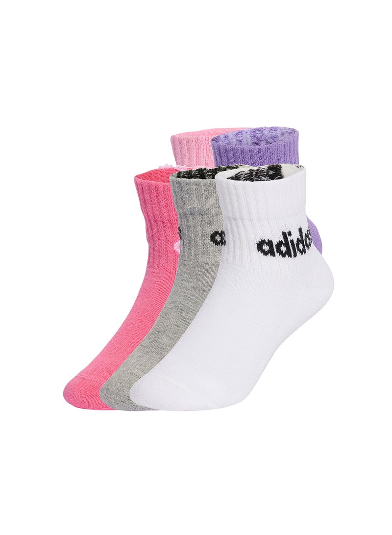 Adidas Kids 5 Pack Ankel Linear Socks  - Image 1