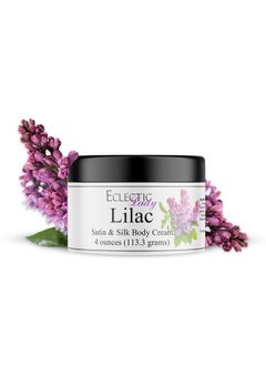 Eclectic Lady Lilac Satin & Silk Cream Body Lotion 4 Oz Shea Butter Aloe Silk Amino Acids Vitamin E Phthalatefree Handcrafted In Usa Perfect For Women  - Image 1
