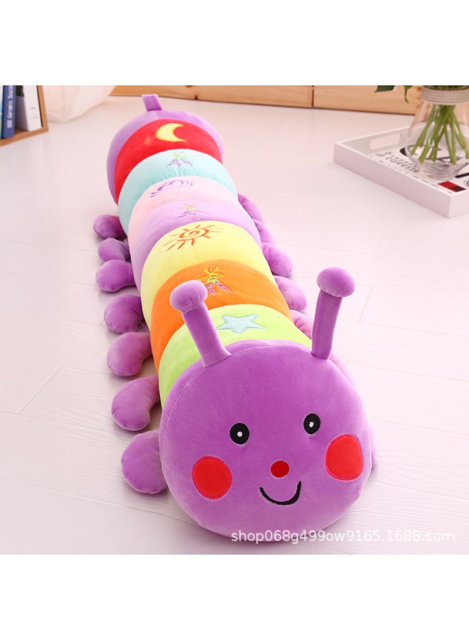 Cute Caterpillar Doll Plush Toy Lying Pillow Pregnant Women Clip Leg Long Pillow Animal Birthday Gift Doll-Color:Pink-Height:110cm