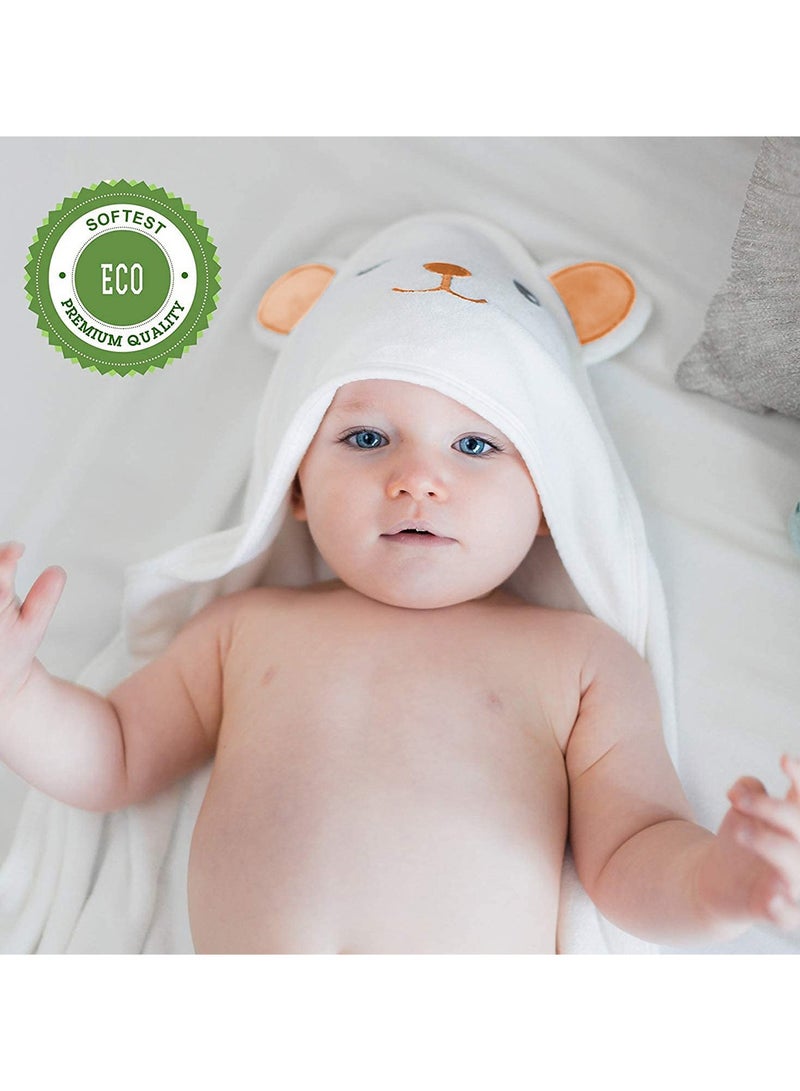 Soft Bath Towel with Bear Ears for Babie, Toddler, Infant - Ultra Absorbent  - Image 2