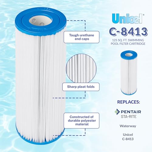 Unicel C-8413 125 Square Foot Media Replacement Pool Filter Cartridge with 148 Pleats, Compatible with Sta-Rite and Waterway - Image 4