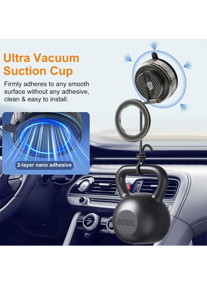 PADOM Phone Holders for Your Car, Ultra Vacuum Suction Cup Magnetic Car Phone Holder 360° Adjustable Foldable Car Phone Mount Compatible with iPhone All Smartphones Car (G712) - Image 2