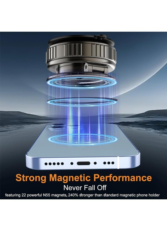 PADOM Phone Holders for Your Car, Ultra Vacuum Suction Cup Magnetic Car Phone Holder 360° Adjustable Foldable Car Phone Mount Compatible with iPhone All Smartphones Car (G712) - Image 5