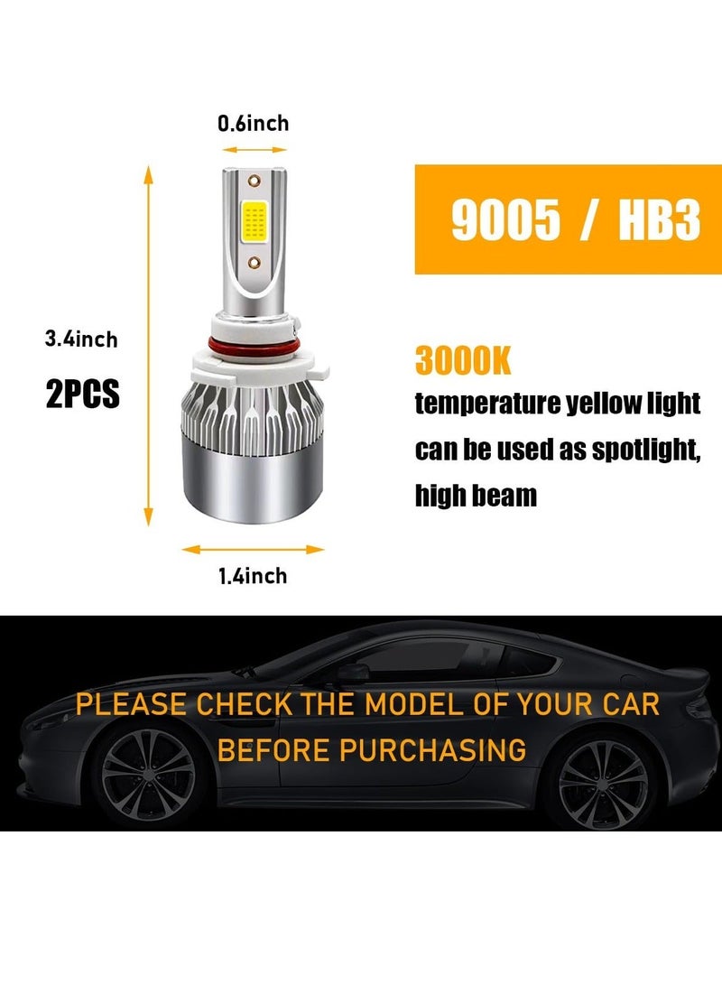 2 قطع مصباح LED للسيارة H8/H11/H9، 6000K 3800LM لمبة LED ساطعة بديل هالوجين عالي ومنخفض، لمبة ضباب مقاومة للماء، لمبة توصيل وتشغيل لملحقات السيارة - Image 2