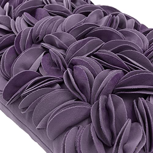 KINGROSE Hand Crafted Stereo Flower Throw Pillow Cover Rectangular Cushion Cover Soft Pillow Case for Sofa Couch Chair Bed Living Room Office 12 x 20 Inches Velvet Purple - Image 3