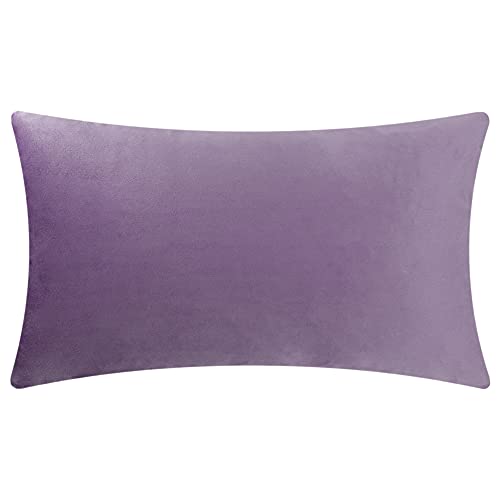 KINGROSE Hand Crafted Stereo Flower Throw Pillow Cover Rectangular Cushion Cover Soft Pillow Case for Sofa Couch Chair Bed Living Room Office 12 x 20 Inches Velvet Purple - Image 2