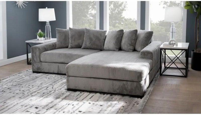 Comfynest Modern Corduroy Sectional Sofa with Chaise - Image 1