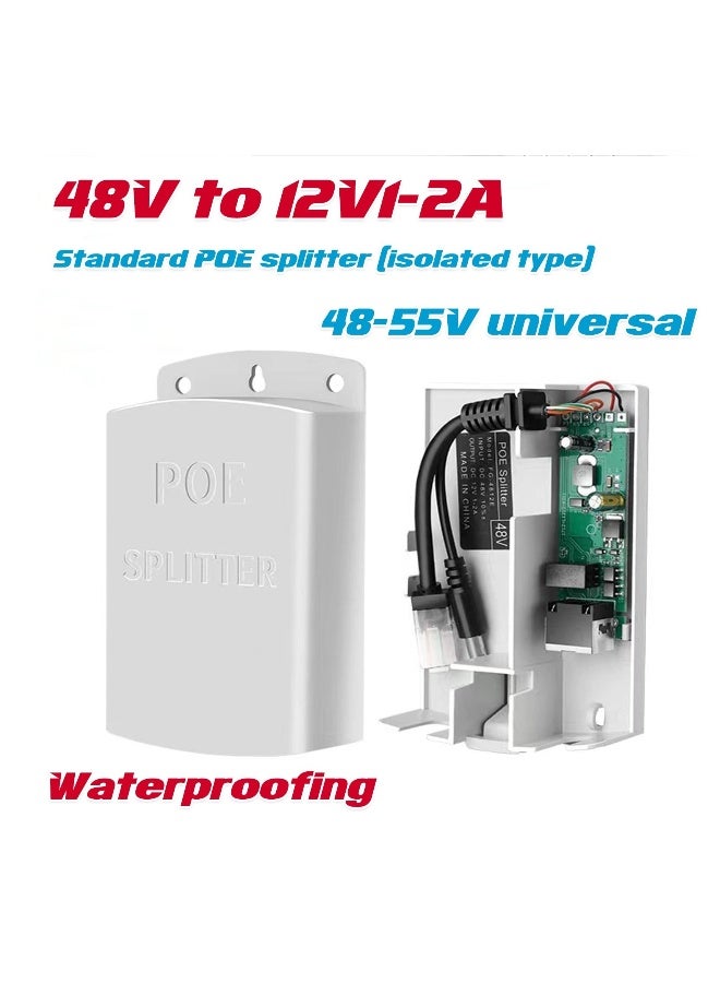 Gigabit PoE Splitter 12V 2A, with IEEE 802.3af/at Complian 10-100-1000Mbps Power Over Ethernet Splitter Adapter, for Security IP Camera, Voip Phone, AP, CCTV Surveillance  - Image 5