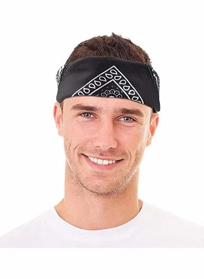 Paisley Print Bandanas Multi-Purpose Assorted Cowboy Bandanas Unisex Head Wrap Scarf Wristband for Adults and Kids 22x22 inch (10 Pcs)