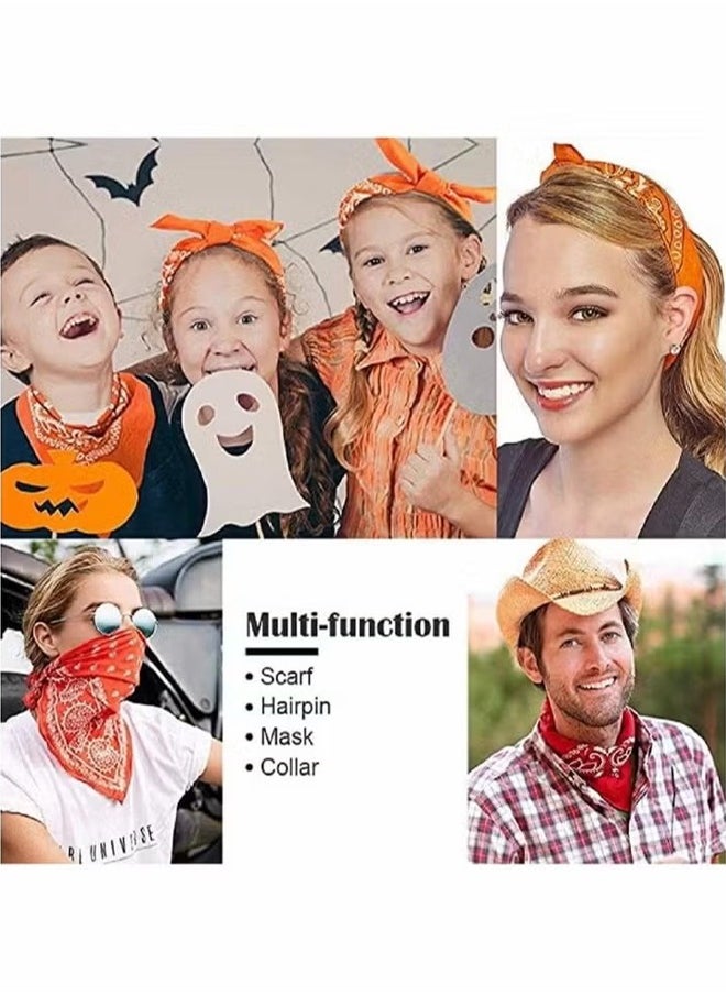 Paisley Print Bandanas Multi-Purpose Assorted Cowboy Bandanas Unisex Head Wrap Scarf Wristband for Adults and Kids 22x22 inch (10 Pcs)