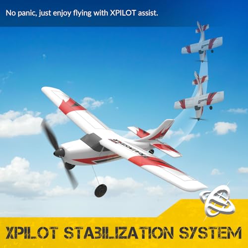 volantexrc RC Plane Trainer 3CH Remote Control Airplane with Prop Saver 6Axis Gyro Stabilizer 3 Modes to Fly Hobby Radio Controlled Aircraft RTF for Beginners Adults 400mmRed - Image 5