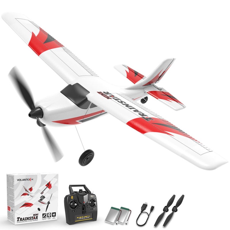 volantexrc RC Plane Trainer 3CH Remote Control Airplane with Prop Saver 6Axis Gyro Stabilizer 3 Modes to Fly Hobby Radio Controlled Aircraft RTF for Beginners Adults 400mmRed - Image 3