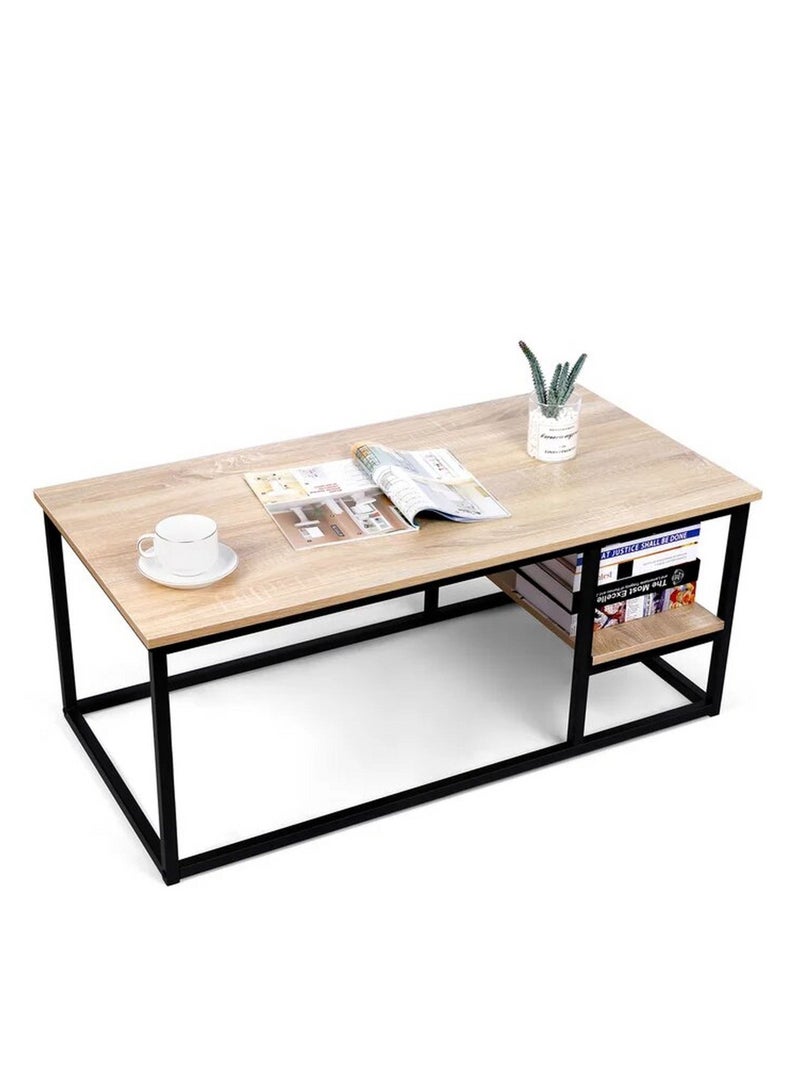 Home Gallery Coffee Table With Shelf Biege 42X102X52 - Image 2