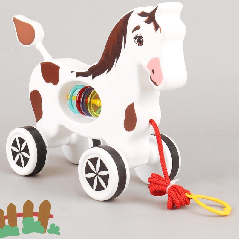 Storio Baby Products Pull Along Toddler Toy, Pull Along Toy with Attractive Design, Developmental Toy for 1 Year Old Girl Boy - Horse - Image 1