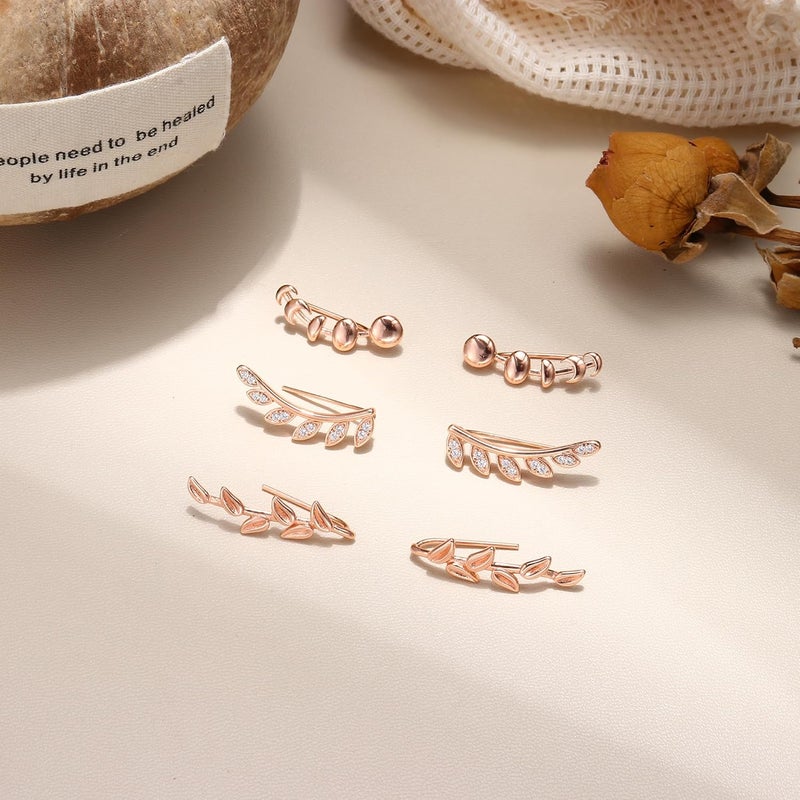 Finrezio 6Pairs Ear Cuffs Climber Hoop Earring CZ Arrow Crawler Stud Earring Jacket for Women - Image 5