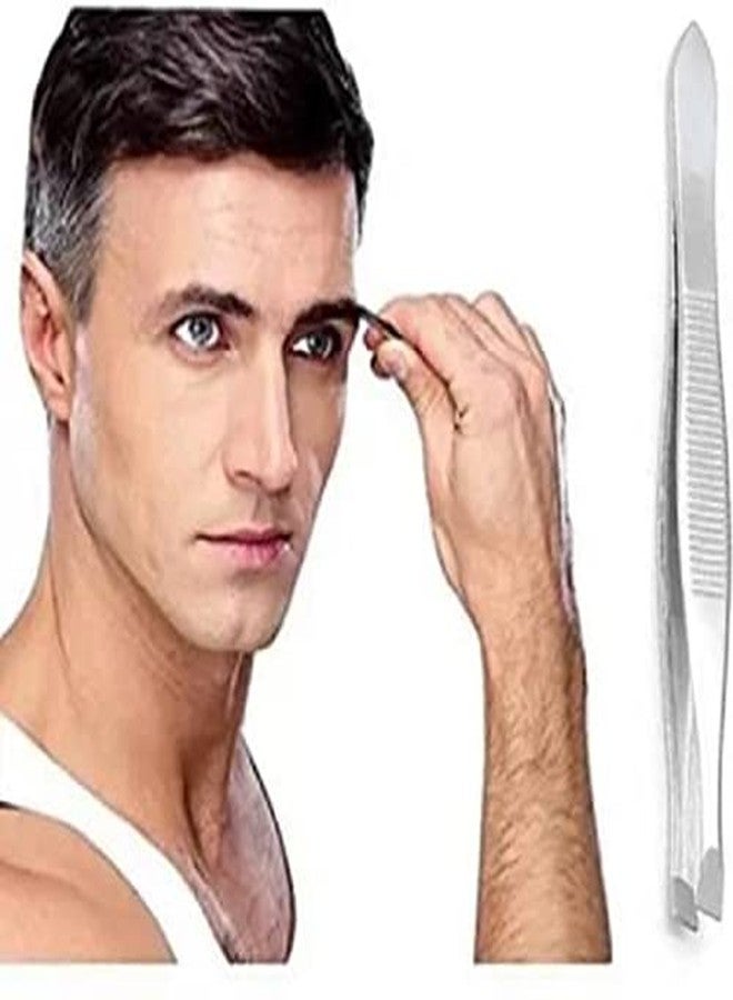 Elecsera Slant Tip Tweezer For Hair Removal, Eyebrows & Upper Lips With Eyebrow Comb Pack of 2 - Image 3