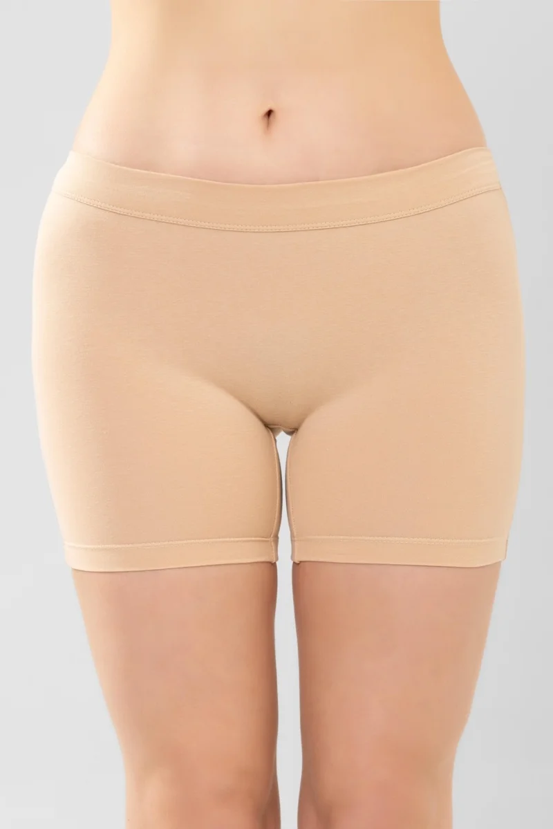 Baykar Women's Cotton Lycra Boxer Shorts Skin Color