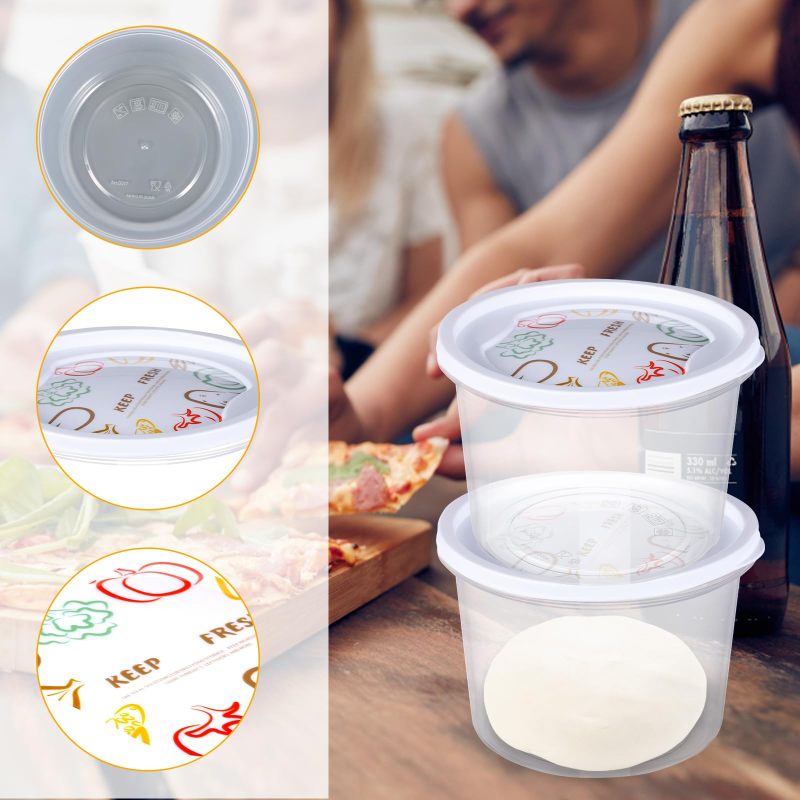 Pizza Dough Proofing Box 12 Pcs Space-Saving Stackable Design Dough Proofing Container - Leak-Proof Fermentation Environment Dough Rising Box for Home Bakers Meal Preppers Large Families - Image 4