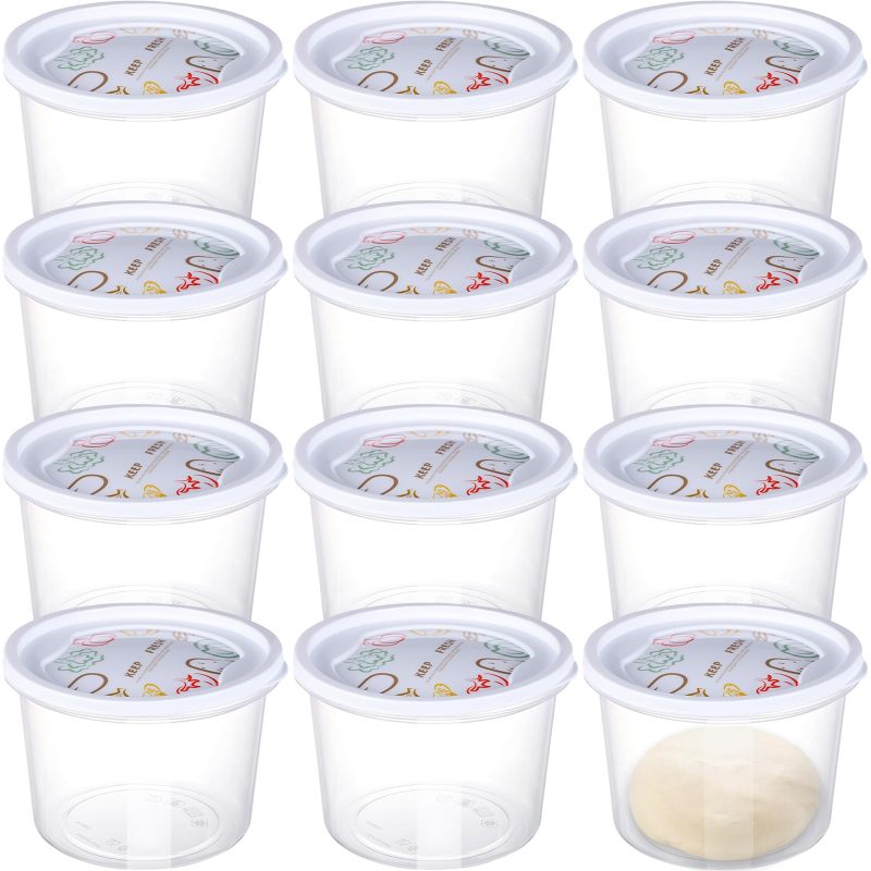 Pizza Dough Proofing Box 12 Pcs Space-Saving Stackable Design Dough Proofing Container - Leak-Proof Fermentation Environment Dough Rising Box for Home Bakers Meal Preppers Large Families - Image 1
