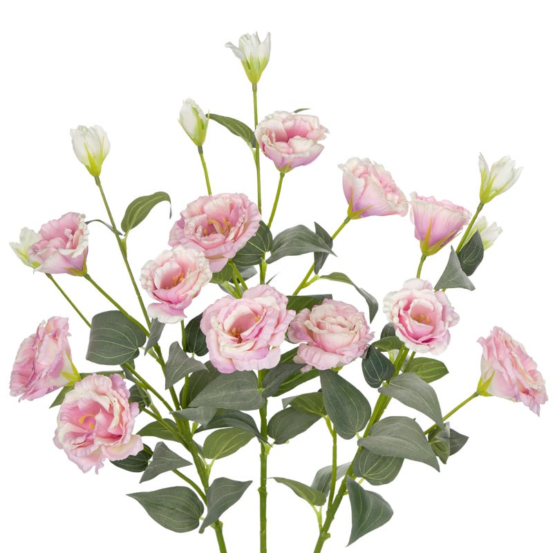 Hollyone 345 Pink Artificial Flowers Silk Fake Flower 3Pcs Eustoma Lisianthus Flowers with Long Stem Faux Flowers Arrangement Branch with 4 Heads for DIY Wedding Party Centerpiece Bouquet Table Home Decor - Image 2