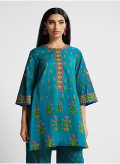 Biba Printed Kurta & Palazzo Set  - Image 4
