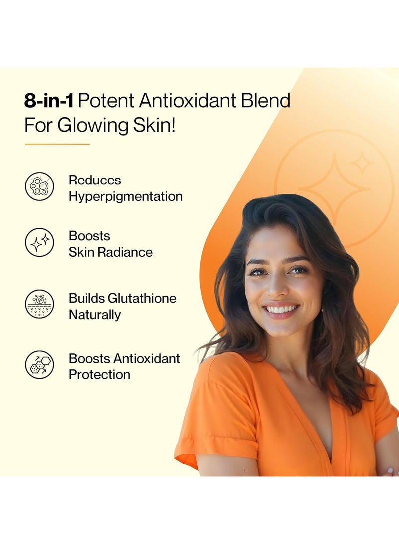 SETU skin renew glutathione tablets for glowing skin 60 effervescent tablets with 500mg l glutathione and vitamin c antioxidant and skin glow supplement orange pack of 4  - Image 3