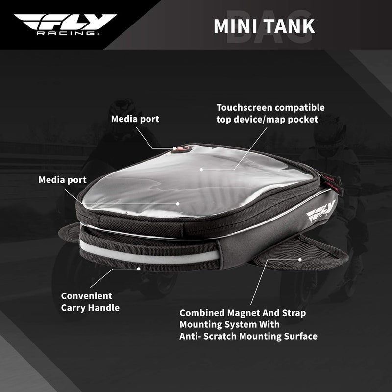 Fly Racing Street Mini Tank Bag - Black - Image 2