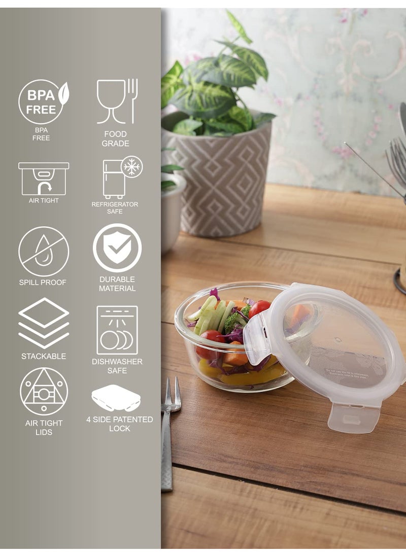 LOCK & LOCK - Lock&Lock Euro Round Bake and Store Container, 380ml, Transparent - Image 1