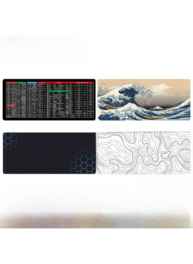 Digital Computer Mouse Pad Gaming Mouse Mat High Precision Control Surface Non-slip Rubber Base Mousepad Gamers Office Workers-Color:300x600x2-Pattern:19