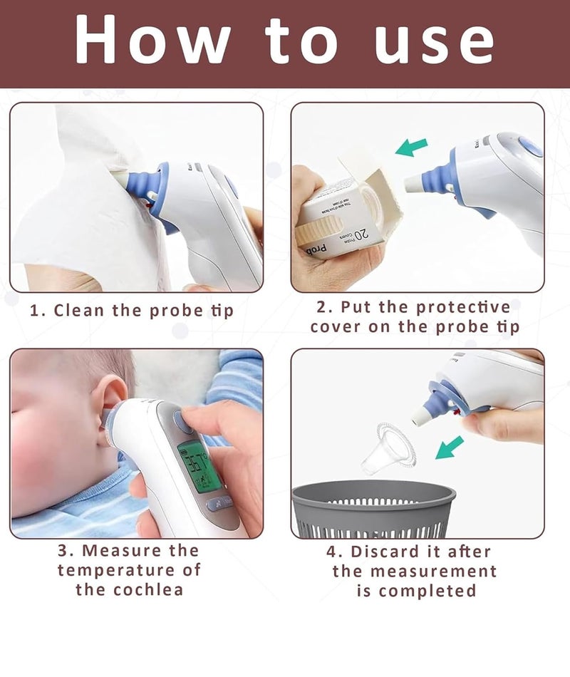 Buildcon Disposable Ear Thermometer Covers, Hygienic Probe Covers for Accurate Temperature Measurement, Compatible with Various Ear Thermometers, Ideal for Home and Clinic Use (80) - Image 4