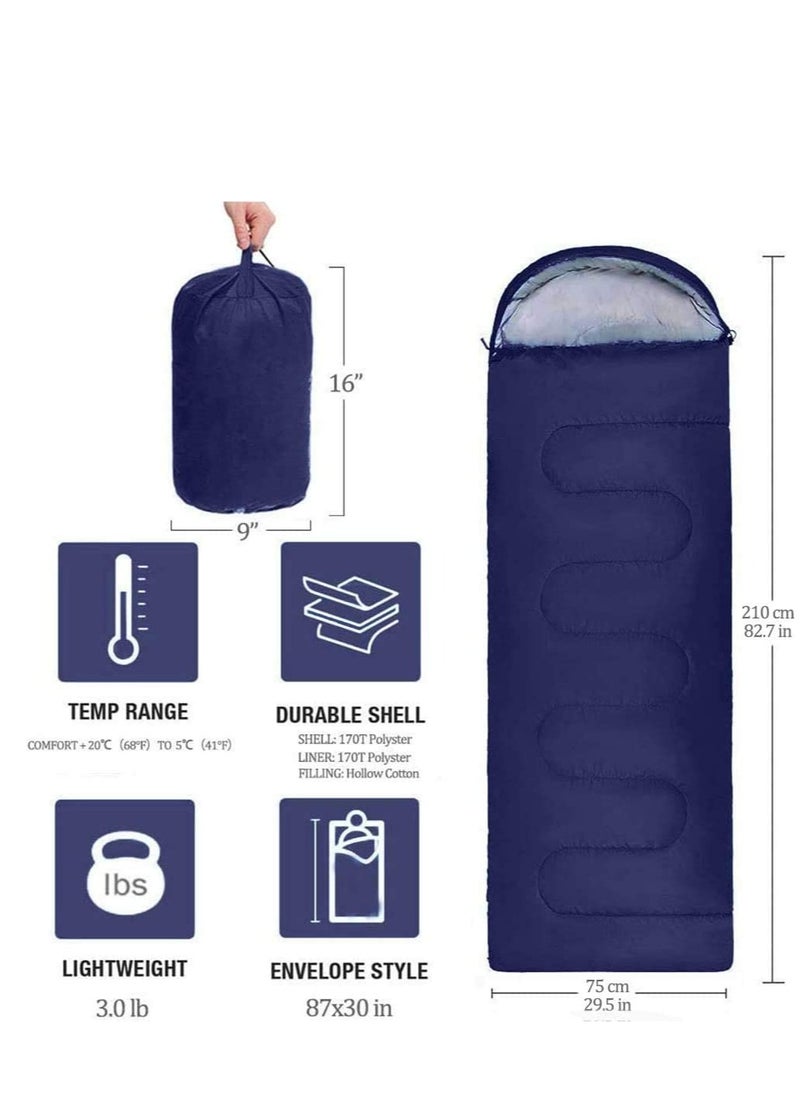 Cool Baby COOL BABY Sleeping Bag, Lightweight Sleeping Bags for Kids Adults Girls Women, Cotton Hollow Filled 5-20 Degree  - Image 2