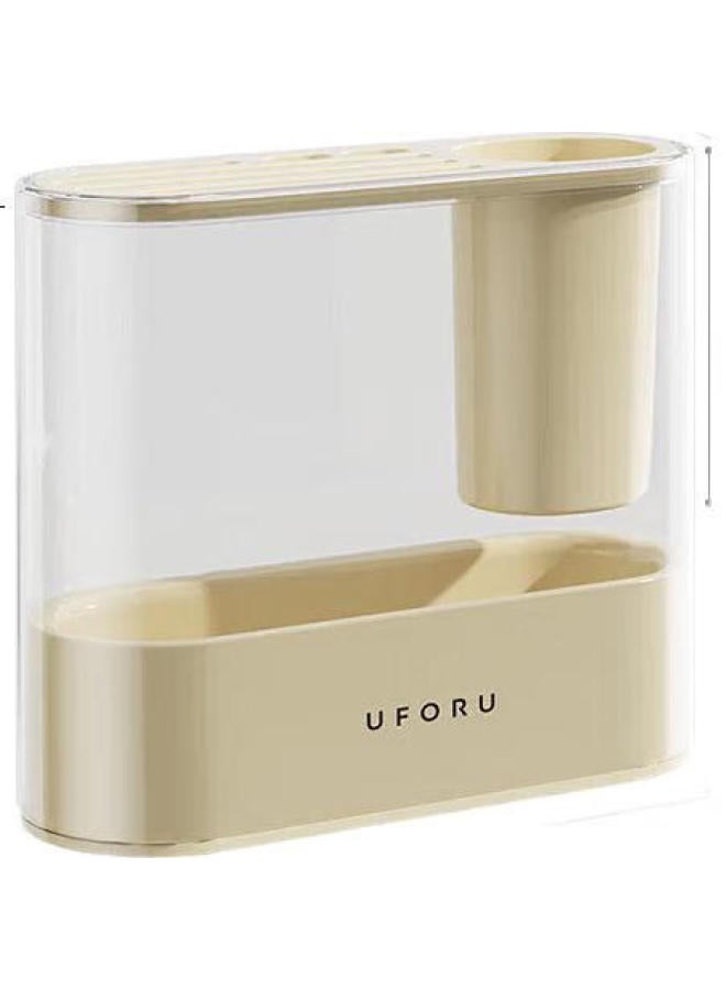 MAX COOK Maxcook Knife Holder, Kitchen Storage Rack, Draining Rack, Chopstick Holder, Storage Rack, Countertop Rack, Cream White Mczw9166 - Image 3