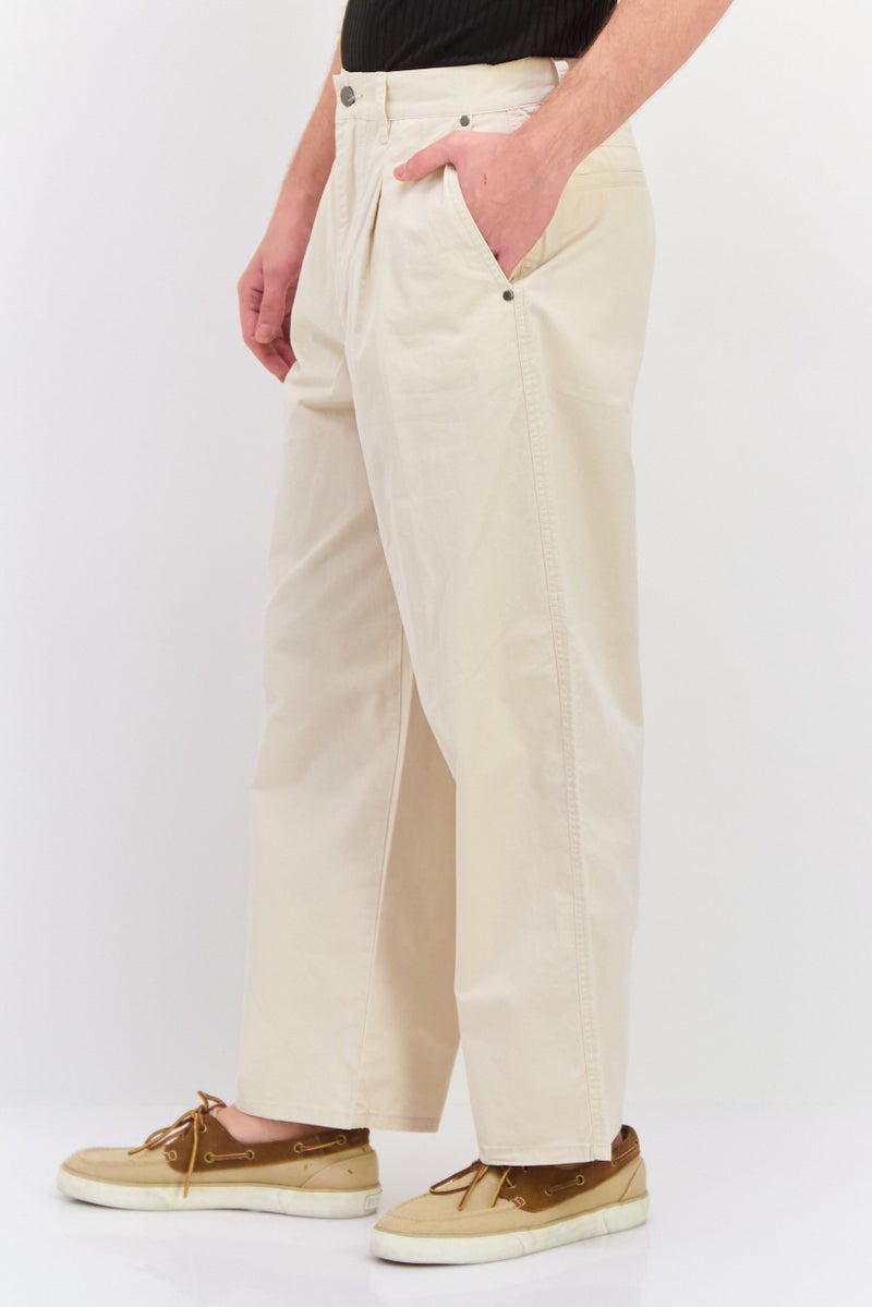 Wrangler Men Super Baggy Fit Solid Straight Leg Pants, Beige  - Image 2