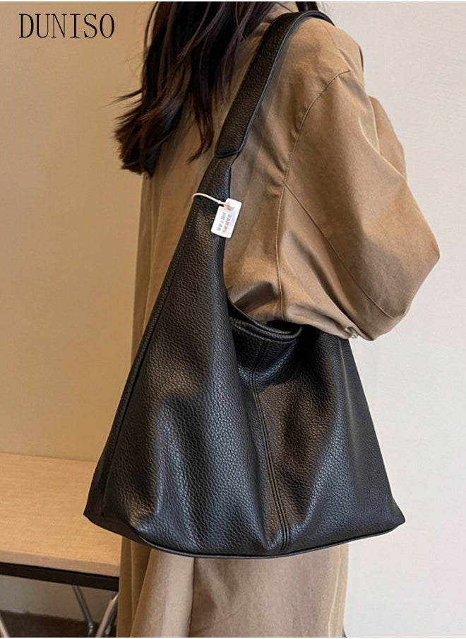 DUNISO - Women's Shoulder Tote Bag Faux Leather Handbag for Women Large Capacity Messenger Fashionable Travel Shoulder Bag for Ladies Girls College Students - Image 1