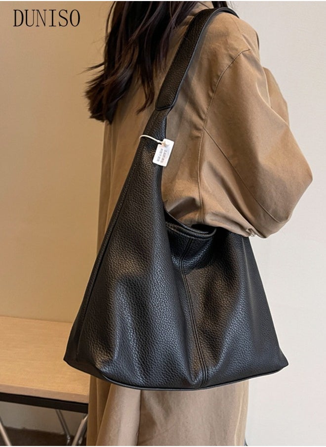 DUNISO - Women's Shoulder Tote Bag Faux Leather Handbag for Women Large Capacity Messenger Fashionable Travel Shoulder Bag for Ladies Girls College Students - Image 1