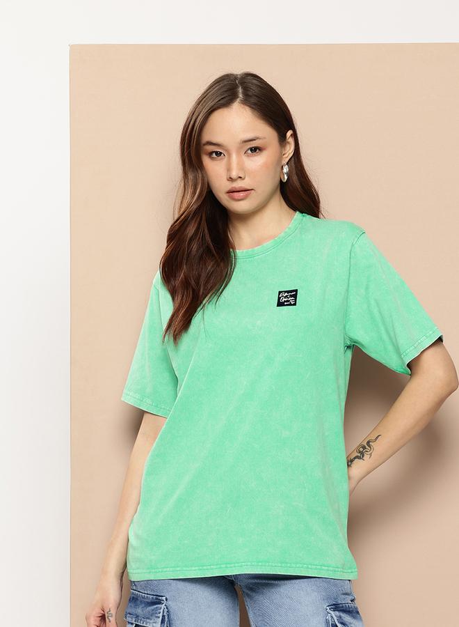 Difference of Opinion Women Oversized Washed Printed T-Shirt - Image 1