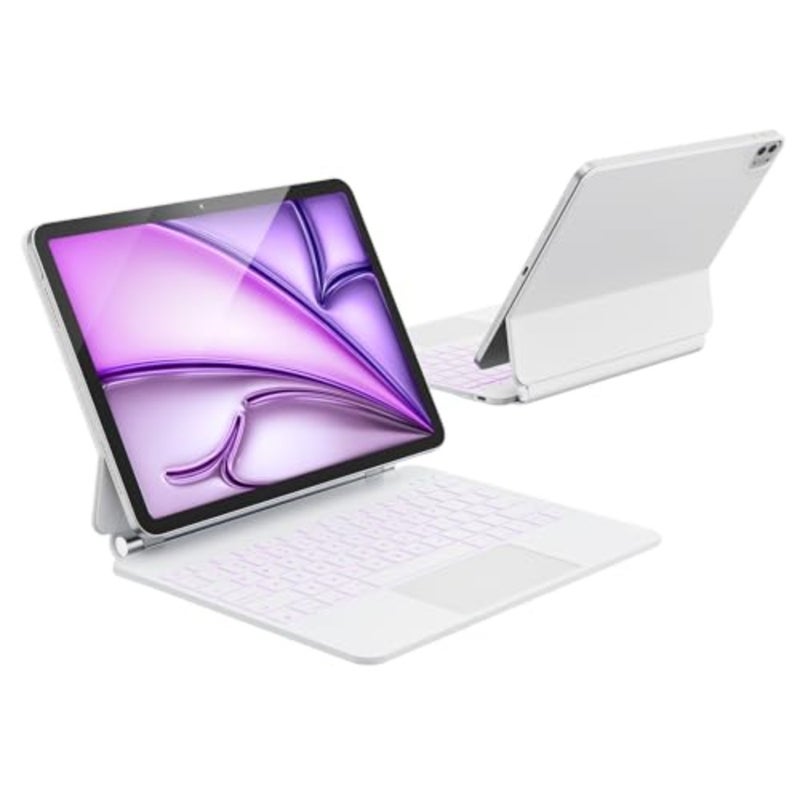 Magic Keyboard for iPad Air 13 inch [M4/M3/M2] and Pro 12.9" 6th/5th/4th/3rd Gen, Wireless iPad Keyboard Case with Magnetic Stand, Multi-Touch Trackpad, 7-Color Backlight, White - Image 1