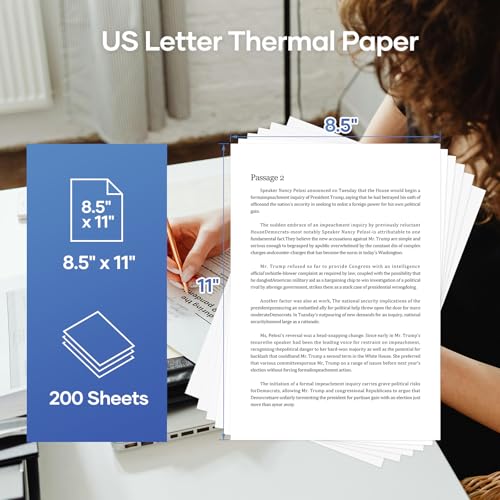 iDPRT Thermal Paper 8.5X11 200 Sheets US Letter for MT610 Portable Printer, Achieve Continuous File Printing Thermal Paper for iDPRT/HPRT/PRT Printer and Other Document Portable Printers - Image 4