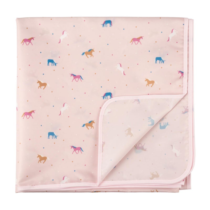 Tiny Twinkle Mess-Proof Splat Mats for Under high Chairs or Table Cover Art Projects for Baby and Toddler - Waterproof, Washable Floor or Table Splash mat 51 x 51 (Unicorn) - Image 1