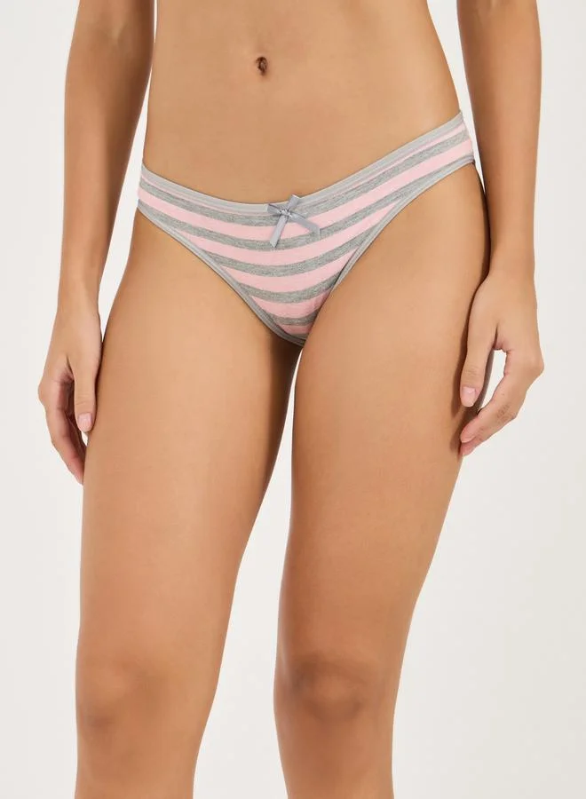 Styli Pack of 6 - Mono Striped Cotton Bikini Brief