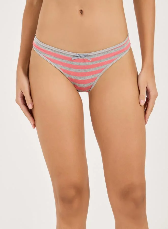 Styli Pack of 6 - Mono Striped Cotton Bikini Brief