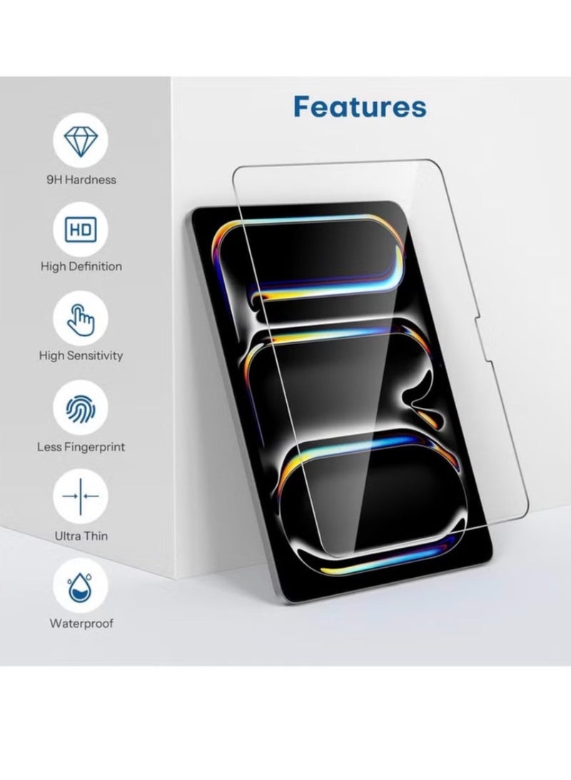 واقي شاشة لجهاز iPad (A16) الجيل الحادي عشر/العاشر (2025/2022) - زجاج مقسّى شفاف عالي الدقة، تطبيق خالٍ من الفقاعات وحماية متينة للشاشة. - Image 4