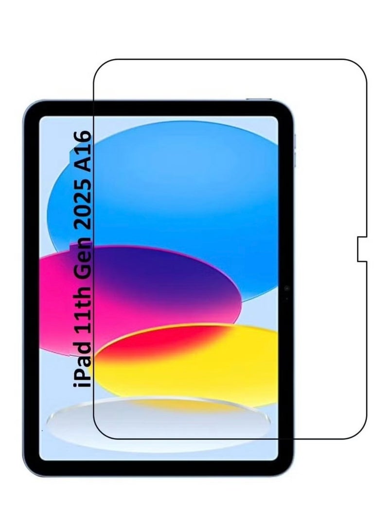 واقي شاشة لجهاز iPad (A16) الجيل الحادي عشر/العاشر (2025/2022) - زجاج مقسّى شفاف عالي الدقة، تطبيق خالٍ من الفقاعات وحماية متينة للشاشة. - Image 1