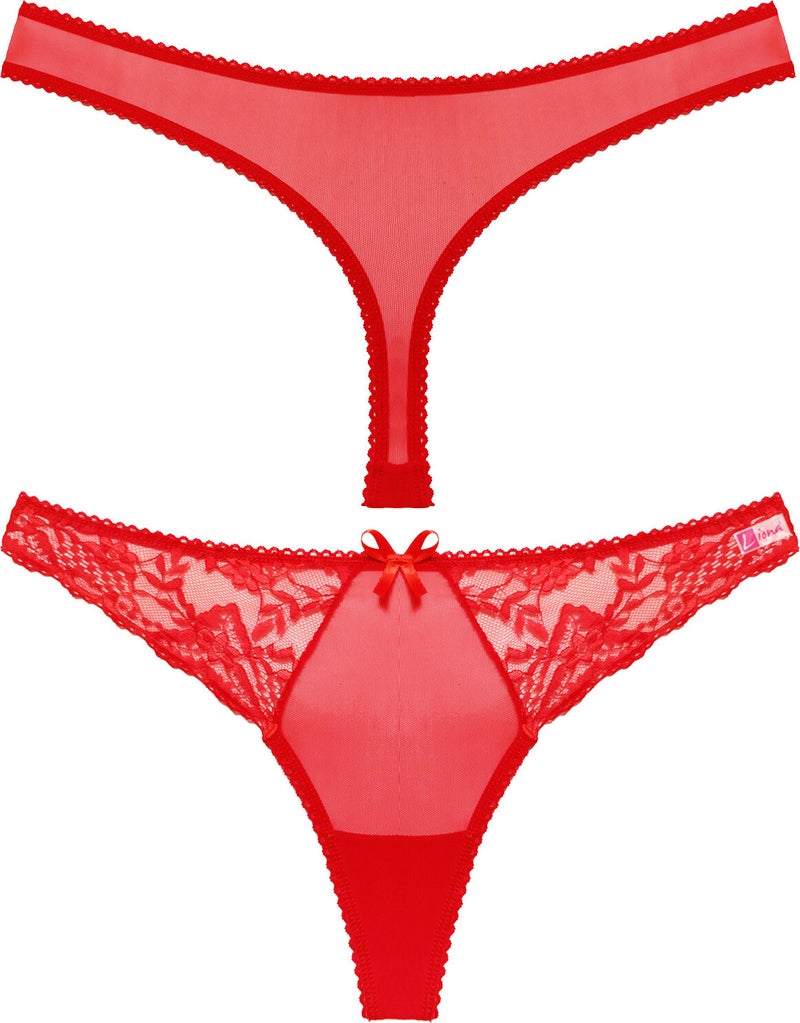 Liona Red Color Lace Women's G String  - Image 3
