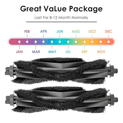 BRUVISH (2 Pack) L60 L50 Replacement Roller Brushes Compatible With eufy L60, L60 Hybrid, L60 SES, L50 SES, L50 Series Robot Vacuum, Main Brush Accessories Kit, Multi-Surface Brush - Image 4