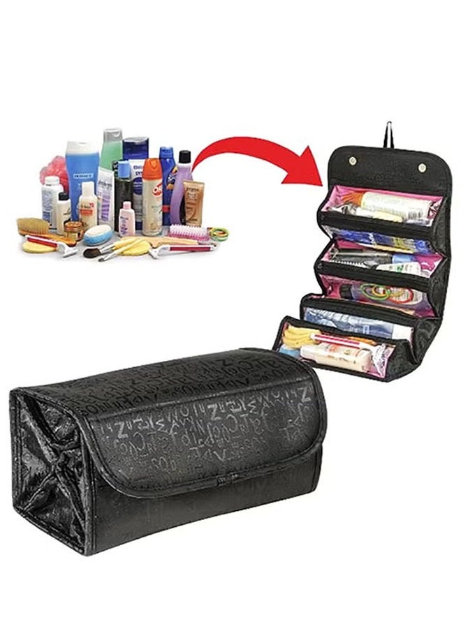 Roll N Go Large Cosmetic Bag, Classified And Stored, Large Capacity For Expansion, Black  - Image 3